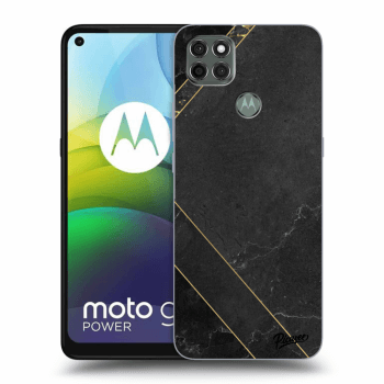 Picasee silikonowe czarne etui na Motorola Moto G9 Power - Black tile