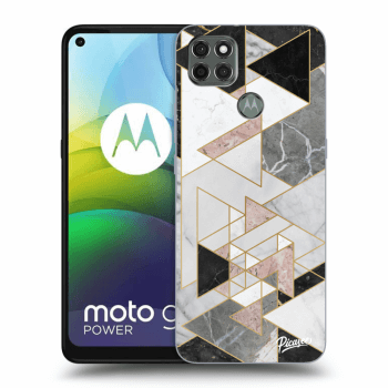 Picasee silikonowe czarne etui na Motorola Moto G9 Power - Light geometry