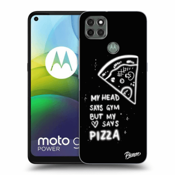 Picasee silikonowe czarne etui na Motorola Moto G9 Power - Pizza