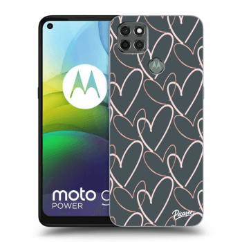Picasee silikonowe czarne etui na Motorola Moto G9 Power - Lots of love