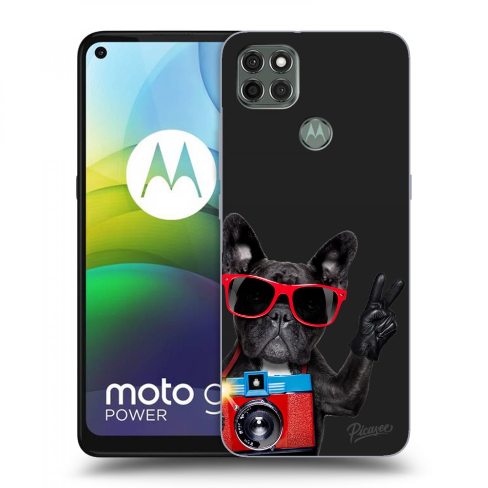 Picasee silikonowe czarne etui na Motorola Moto G9 Power - French Bulldog