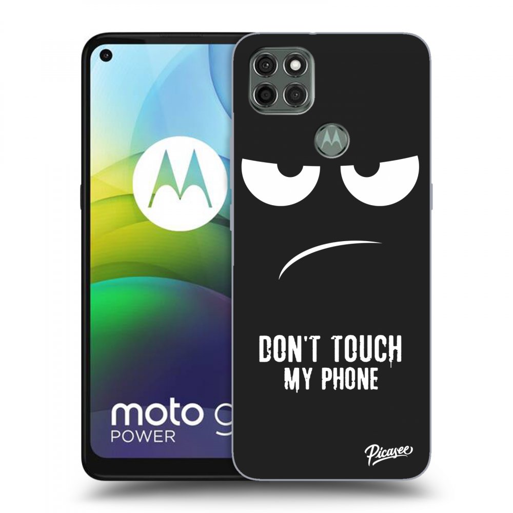 Picasee silikonowe czarne etui na Motorola Moto G9 Power - Don't Touch My Phone