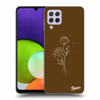 Picasee ULTIMATE CASE pro Samsung Galaxy A22 A225F 4G - Brown flowers