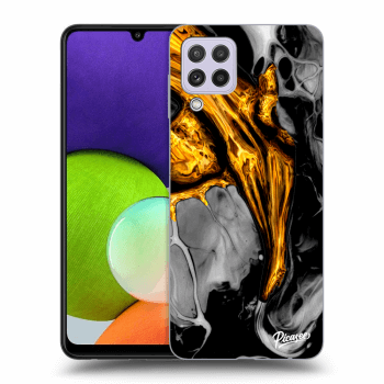 Etui na Samsung Galaxy A22 A225F - Black Gold