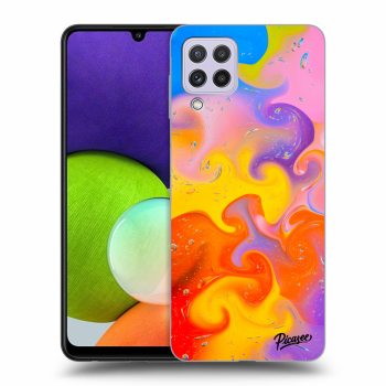 Picasee silikonowe czarne etui na Samsung Galaxy A22 A225F 4G - Bubbles