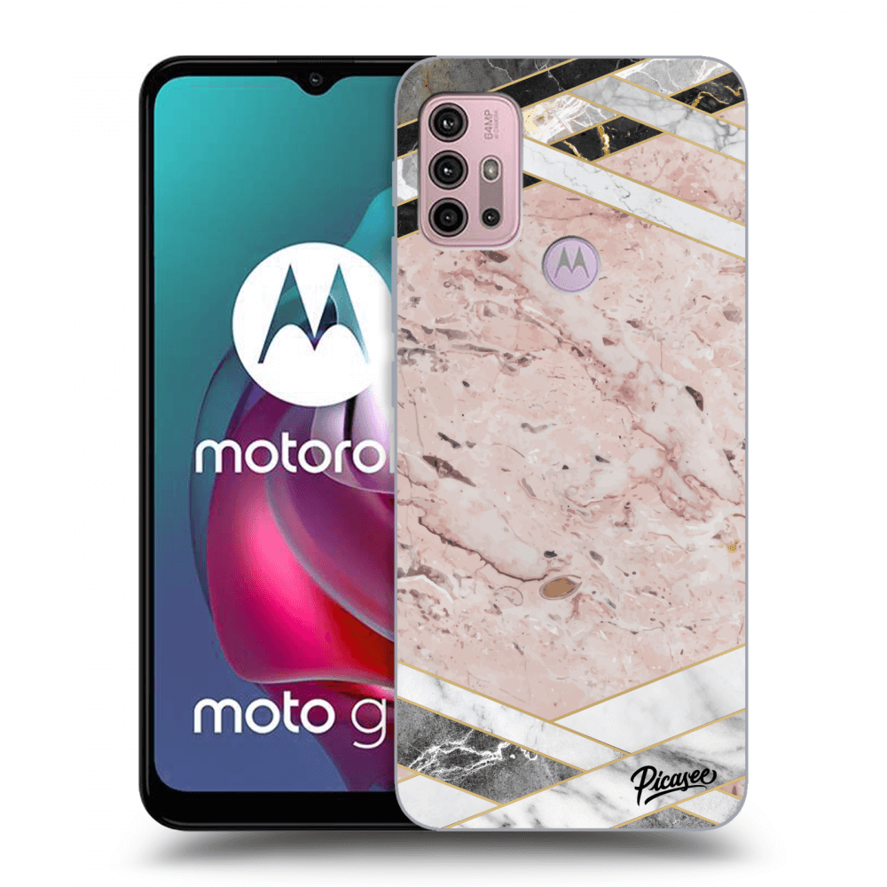 Picasee ULTIMATE CASE pro Motorola Moto G30 - Pink geometry