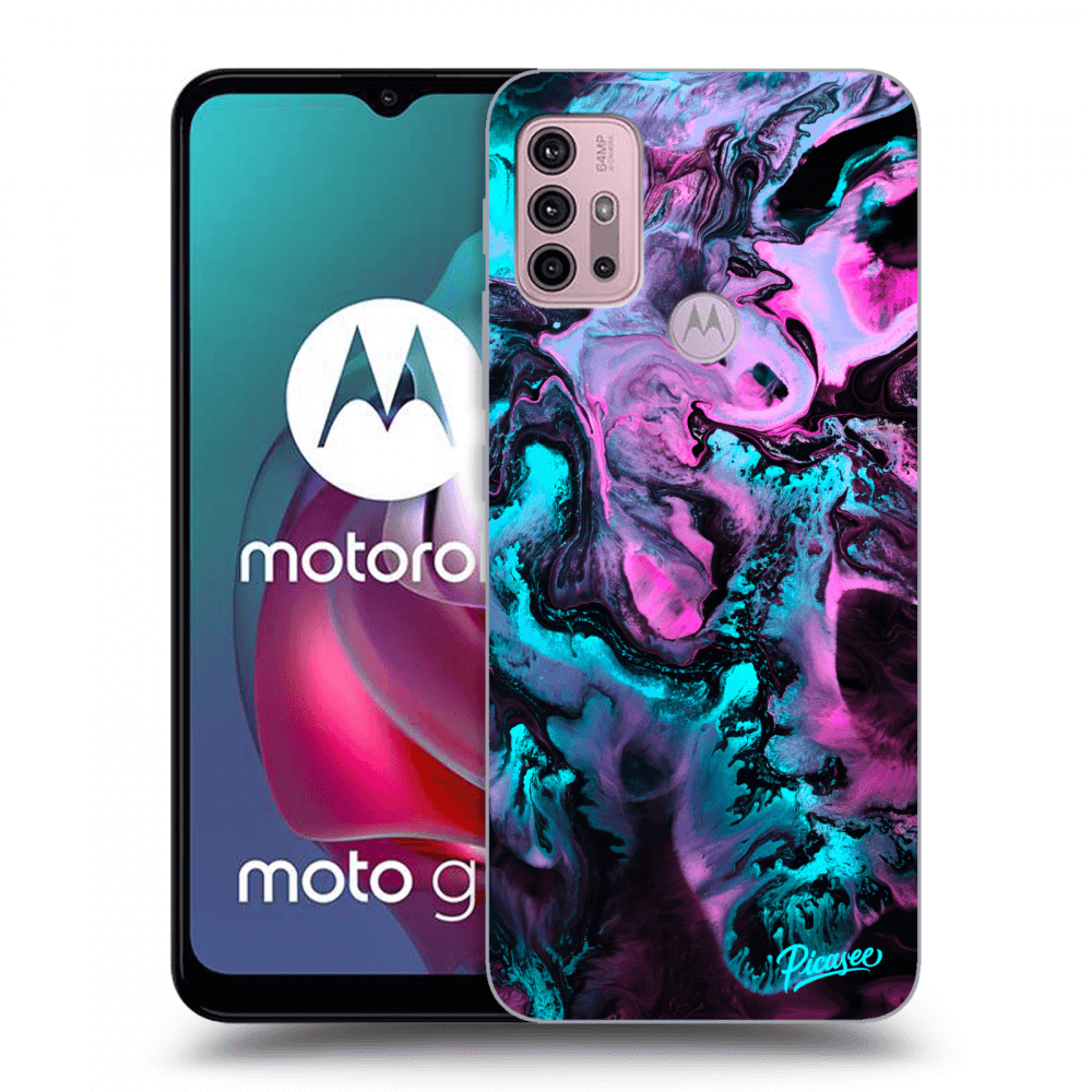 Picasee silikonowe czarne etui na Motorola Moto G30 - Lean