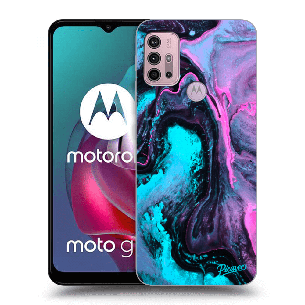 Picasee silikonowe czarne etui na Motorola Moto G30 - Lean 2
