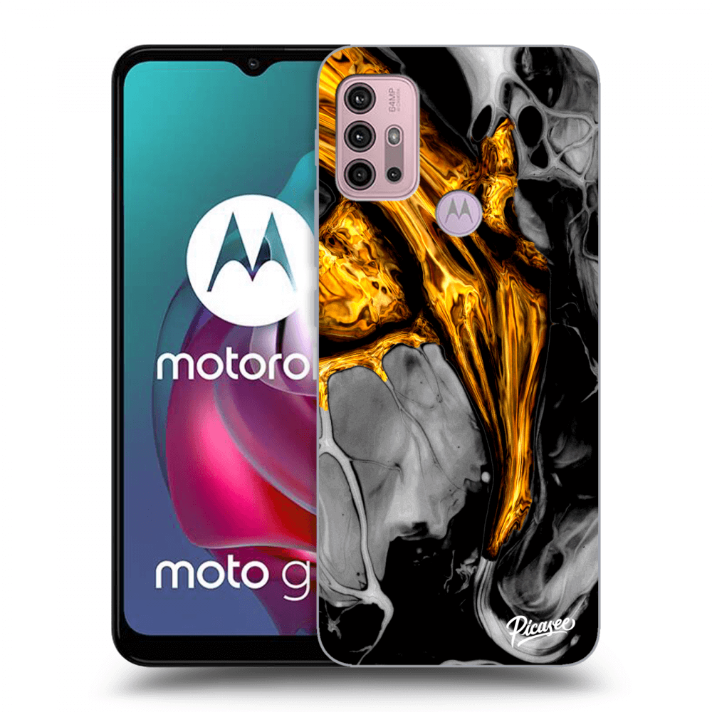 Picasee ULTIMATE CASE pro Motorola Moto G30 - Black Gold