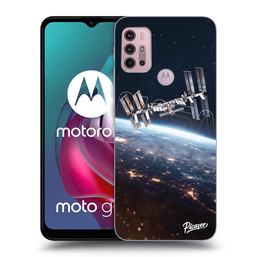 Picasee silikonowe czarne etui na Motorola Moto G30 - Station