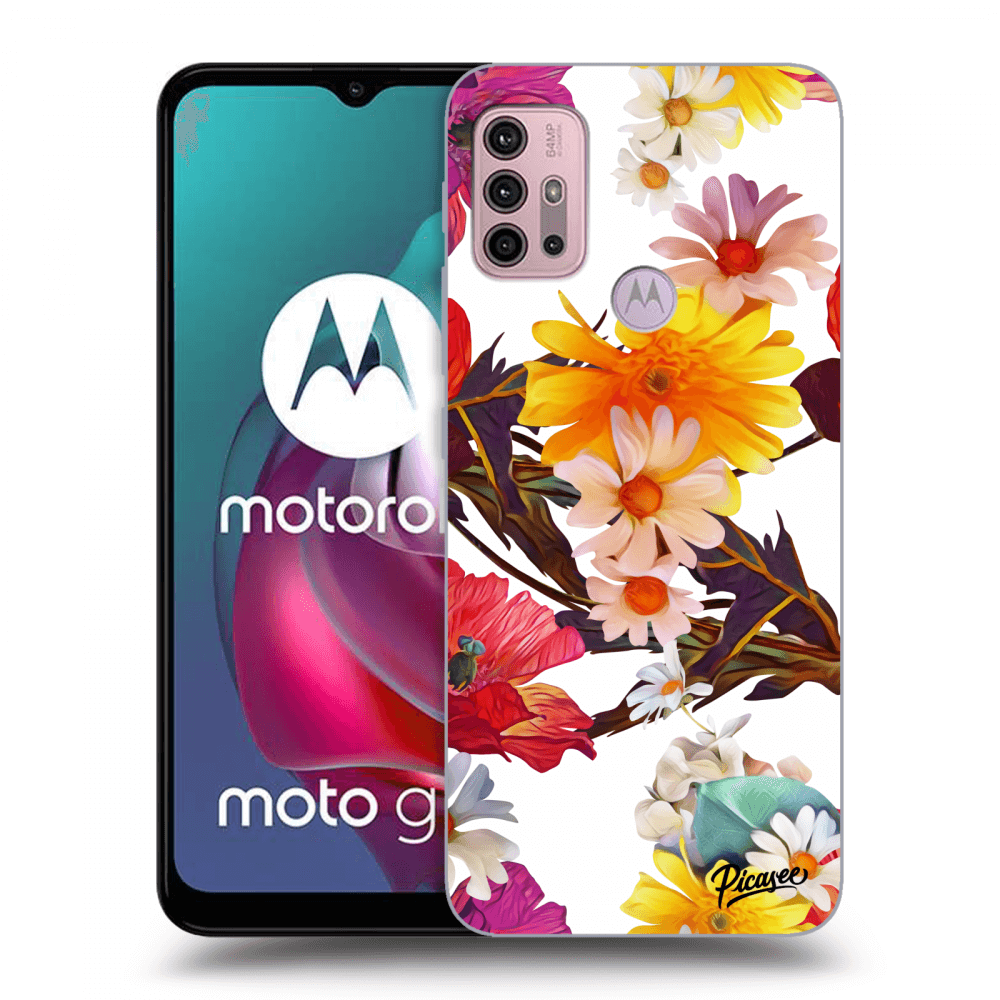 Picasee silikonowe czarne etui na Motorola Moto G30 - Meadow