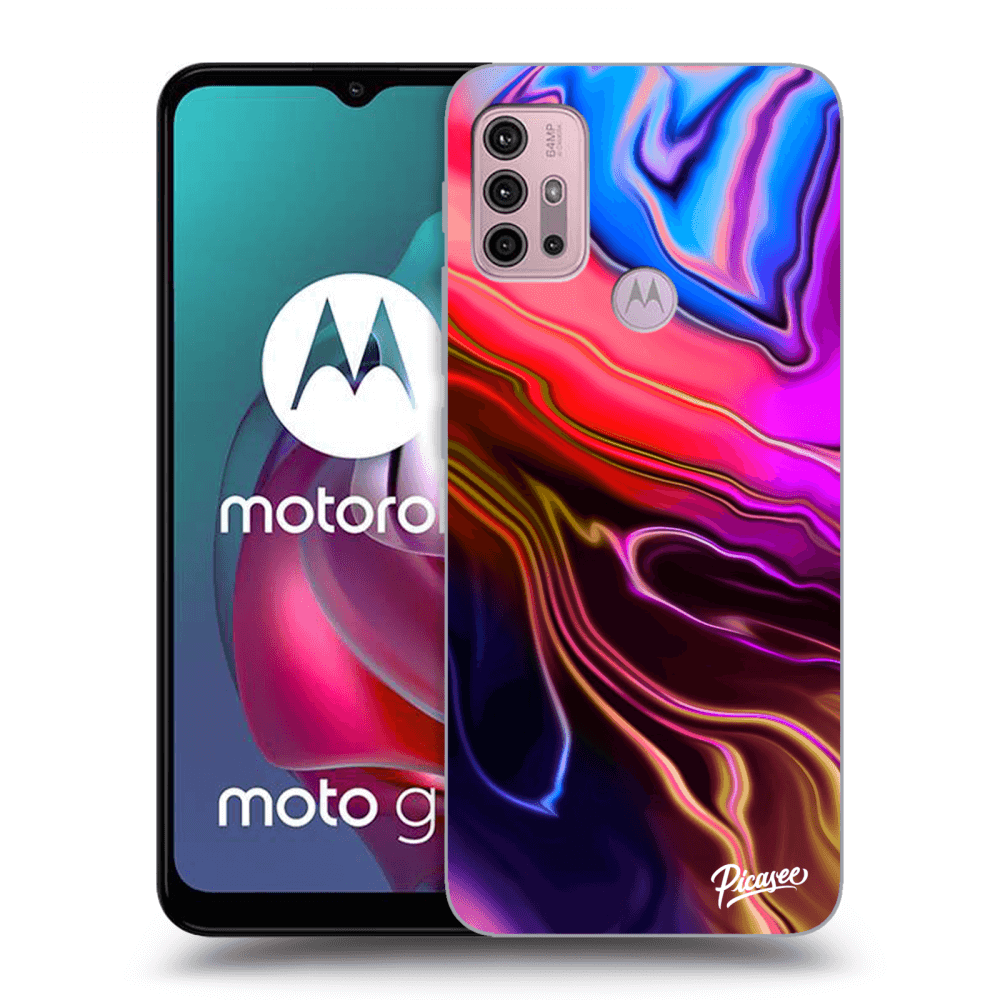 Picasee silikonowe czarne etui na Motorola Moto G30 - Electric