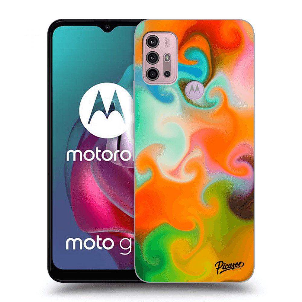 Picasee silikonowe czarne etui na Motorola Moto G30 - Juice