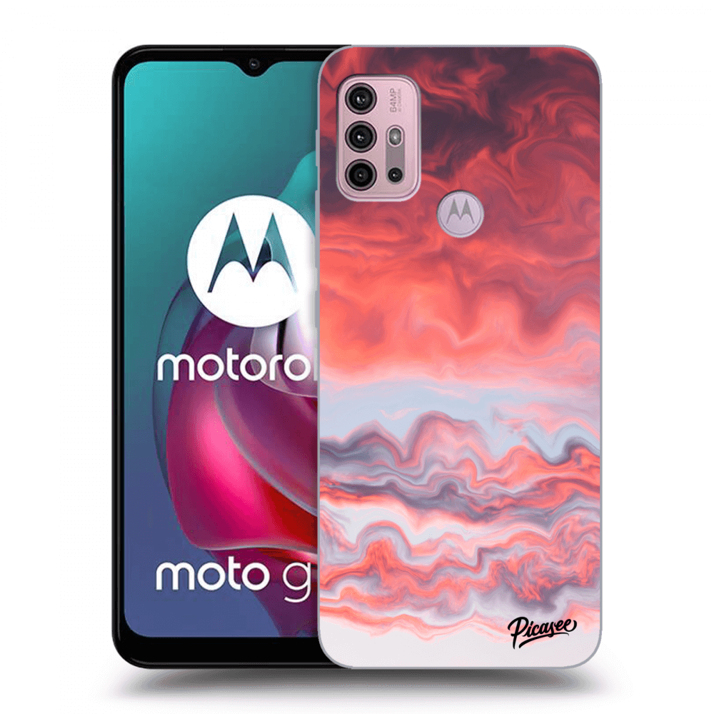 Picasee silikonowe czarne etui na Motorola Moto G30 - Sunset