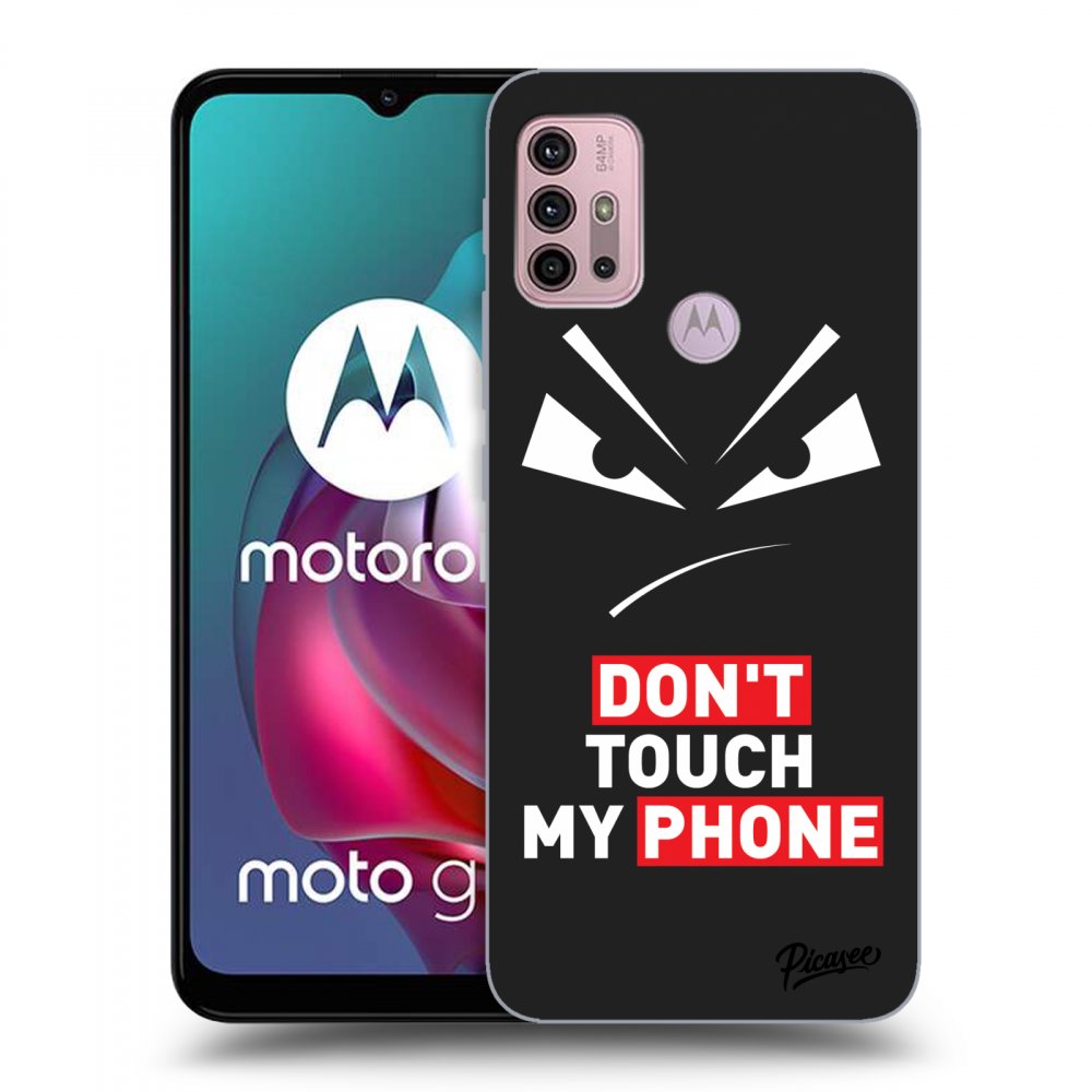 Picasee silikonowe czarne etui na Motorola Moto G30 - Evil Eye - Transparent