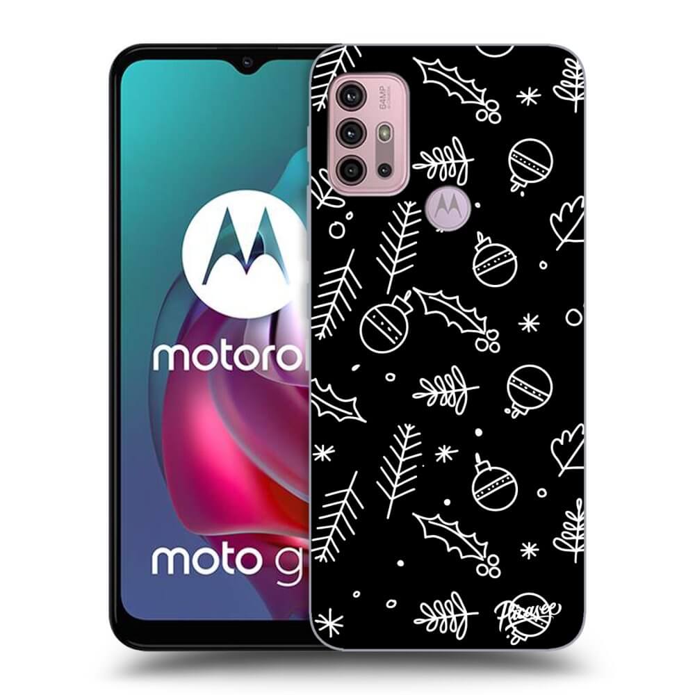 Picasee silikonowe czarne etui na Motorola Moto G30 - Mistletoe