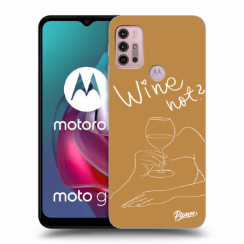 Picasee silikonowe czarne etui na Motorola Moto G30 - Wine not