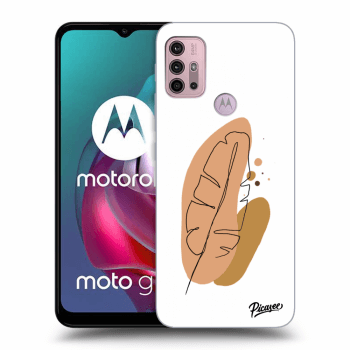Picasee silikonowe czarne etui na Motorola Moto G30 - Feather brown