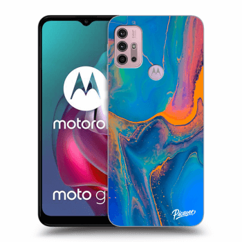 Picasee silikonowe czarne etui na Motorola Moto G30 - Rainbow
