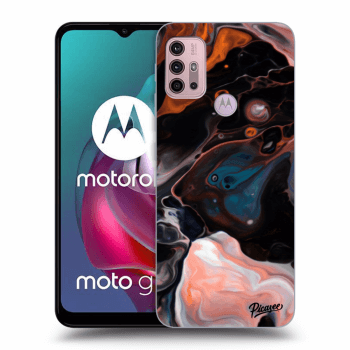 Picasee silikonowe czarne etui na Motorola Moto G30 - Cream