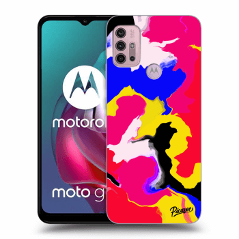Picasee silikonowe czarne etui na Motorola Moto G30 - Watercolor