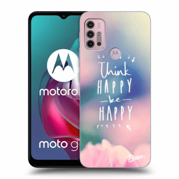Picasee silikonowe czarne etui na Motorola Moto G30 - Think happy be happy
