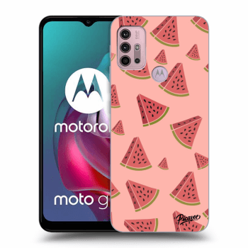 Picasee silikonowe czarne etui na Motorola Moto G30 - Watermelon