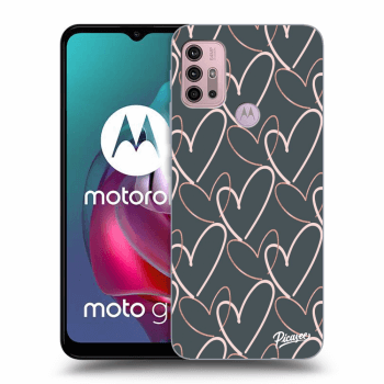 Picasee silikonowe czarne etui na Motorola Moto G30 - Lots of love
