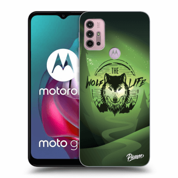 Picasee silikonowe czarne etui na Motorola Moto G30 - Wolf life