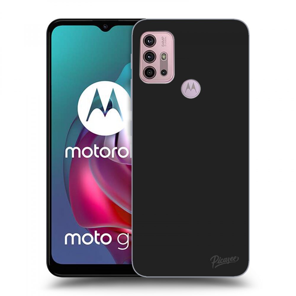 Picasee silikonowe czarne etui na Motorola Moto G30 - Clear