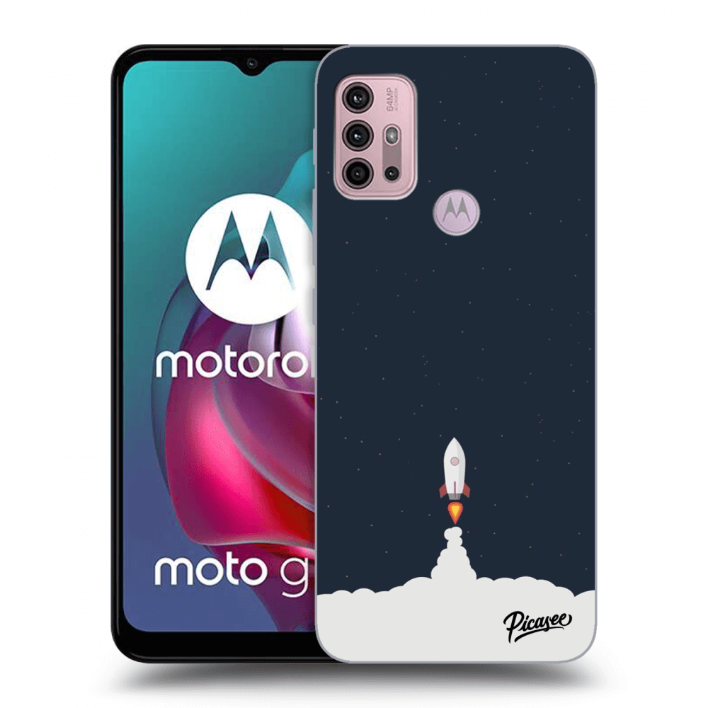 Picasee silikonowe czarne etui na Motorola Moto G30 - Astronaut 2