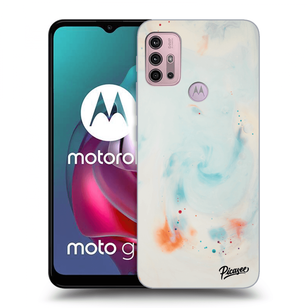 Picasee silikonowe czarne etui na Motorola Moto G30 - Splash