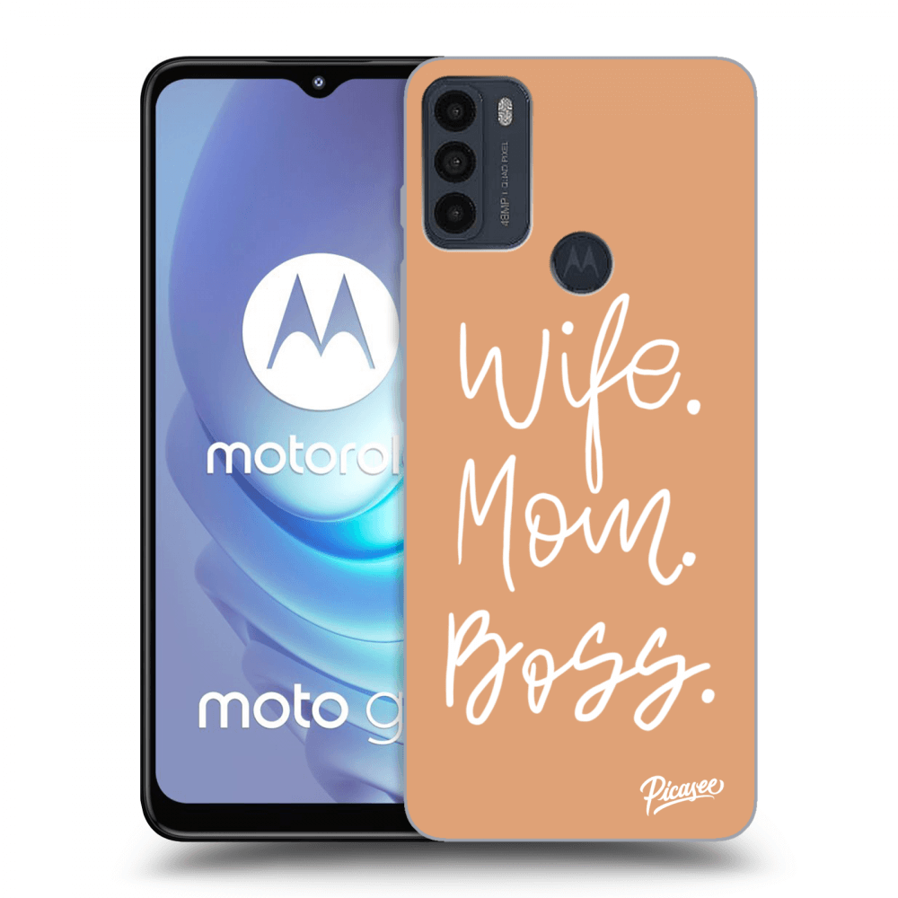 Picasee silikonowe czarne etui na Motorola Moto G50 - Boss Mama