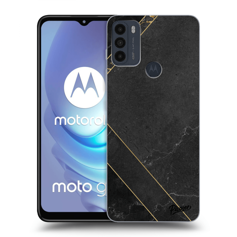 Picasee silikonowe czarne etui na Motorola Moto G50 - Black tile