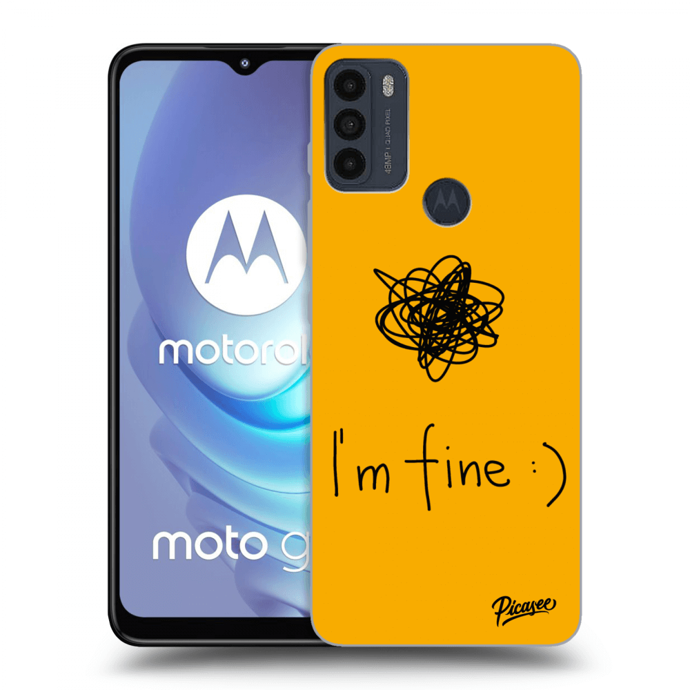 Picasee silikonowe czarne etui na Motorola Moto G50 - I am fine