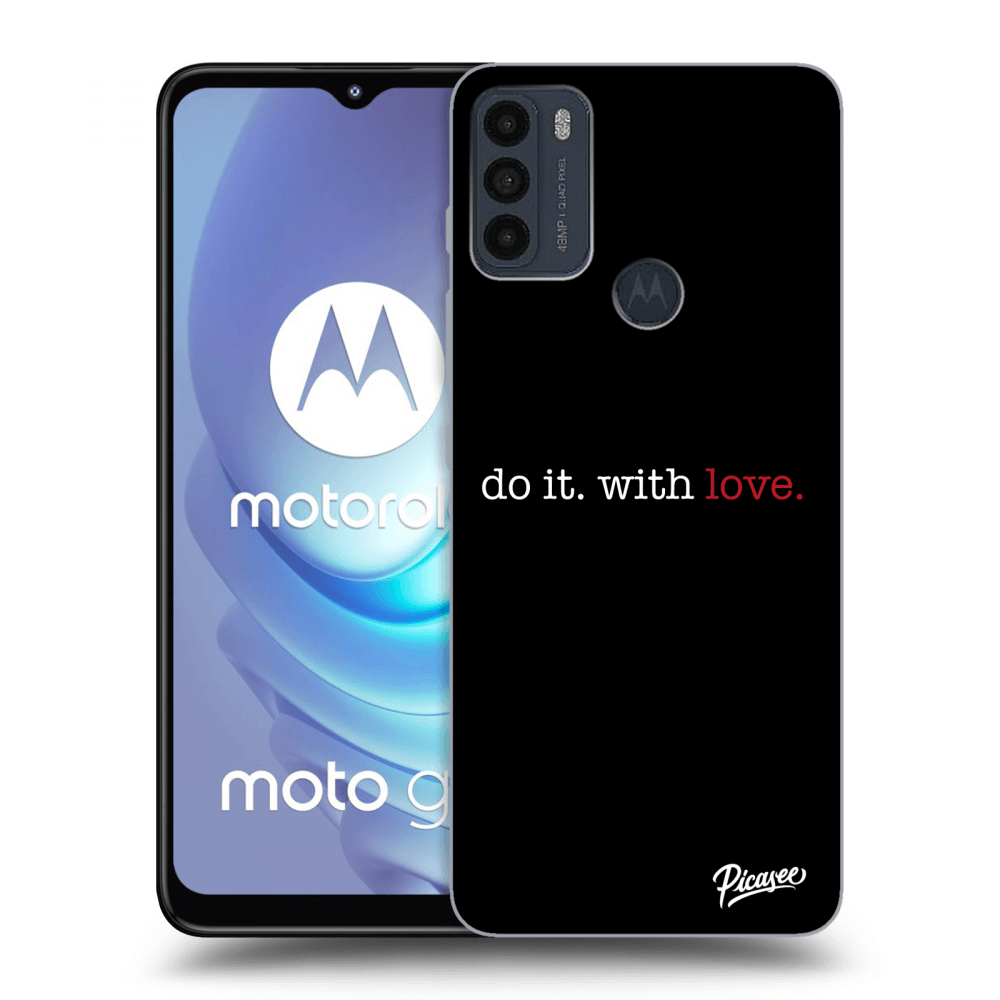 Picasee silikonowe czarne etui na Motorola Moto G50 - Do it. With love.
