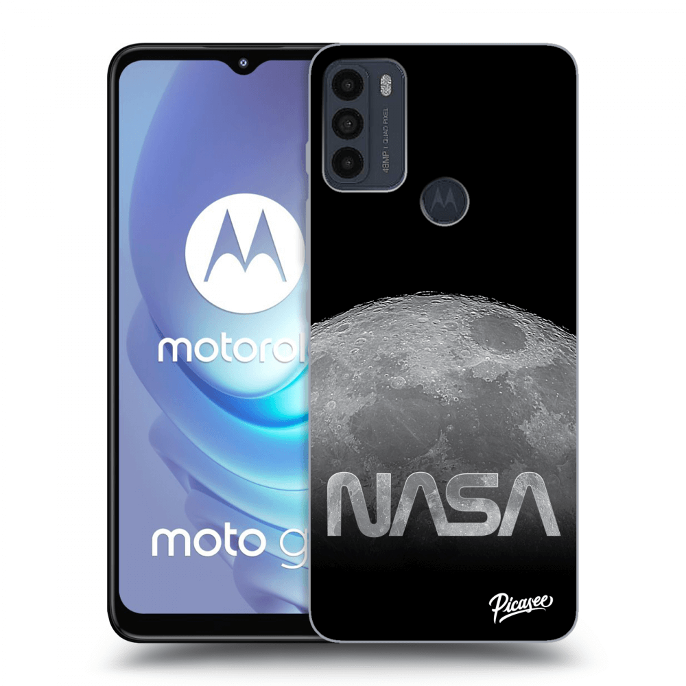 Picasee silikonowe czarne etui na Motorola Moto G50 - Moon Cut