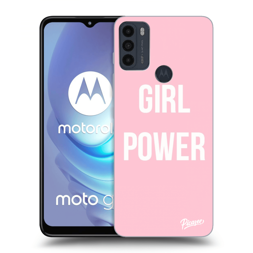 Picasee silikonowe czarne etui na Motorola Moto G50 - Girl power