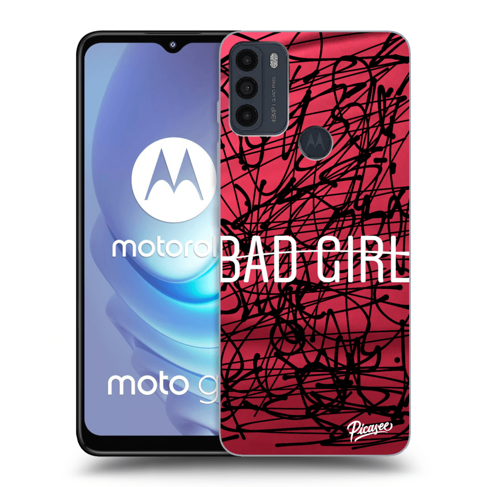 Picasee silikonowe czarne etui na Motorola Moto G50 - Bad girl