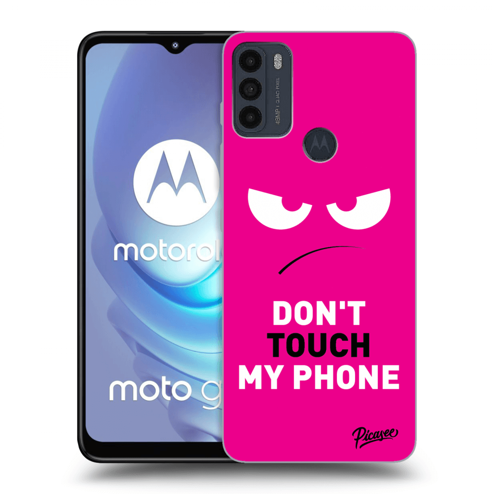 Picasee silikonowe czarne etui na Motorola Moto G50 - Angry Eyes - Pink