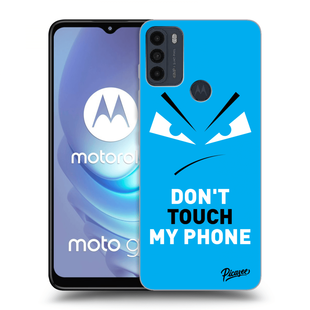 Picasee silikonowe czarne etui na Motorola Moto G50 - Evil Eye - Blue