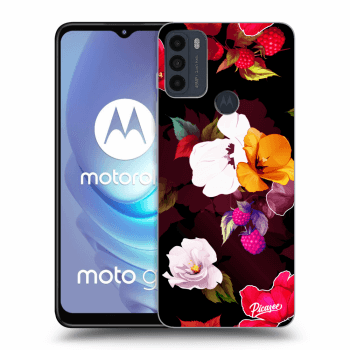 Picasee silikonowe czarne etui na Motorola Moto G50 - Flowers and Berries