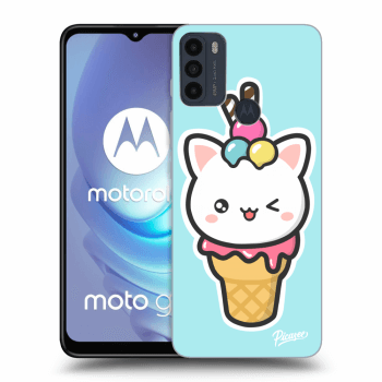 Picasee silikonowe czarne etui na Motorola Moto G50 - Ice Cream Cat