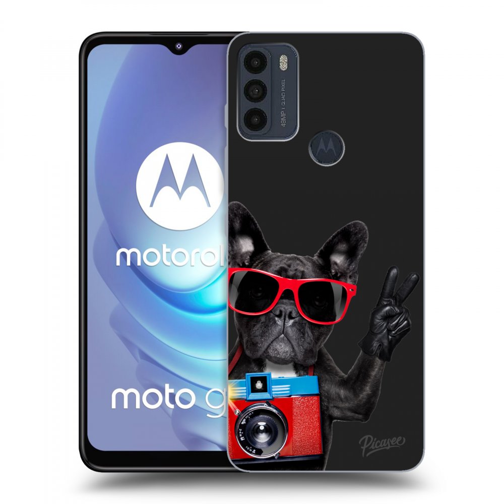 Picasee silikonowe czarne etui na Motorola Moto G50 - French Bulldog