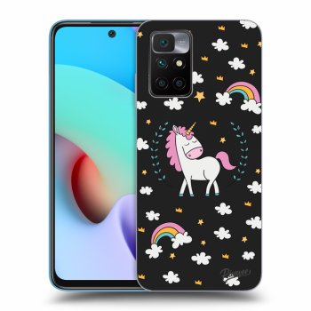 Picasee silikonowe czarne etui na Xiaomi Redmi 10 - Unicorn star heaven