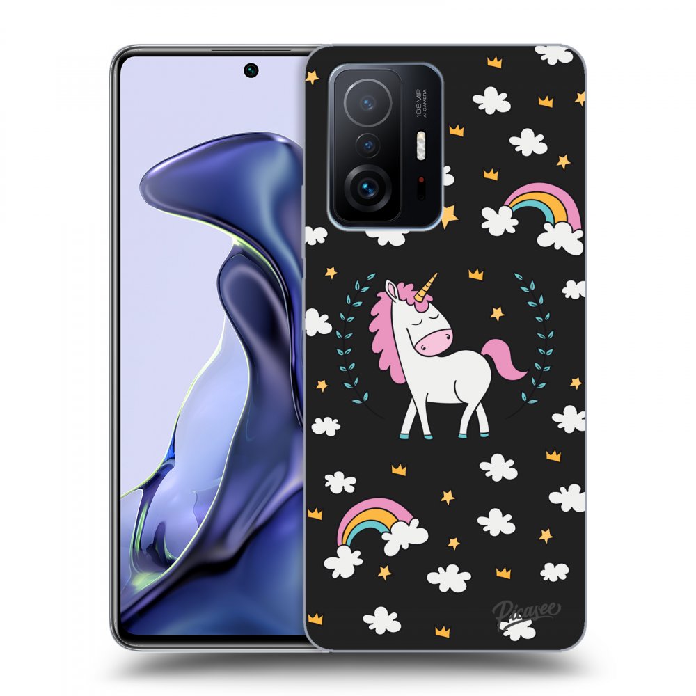 Picasee silikonowe czarne etui na Xiaomi 11T - Unicorn star heaven