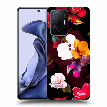 Picasee silikonowe przeźroczyste etui na Xiaomi 11T - Flowers and Berries