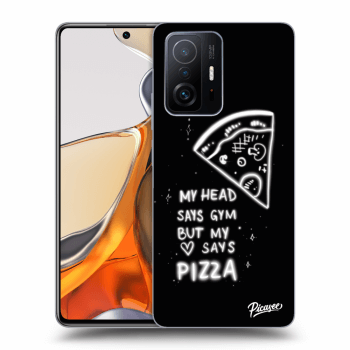 Picasee silikonowe czarne etui na Xiaomi 11T Pro - Pizza
