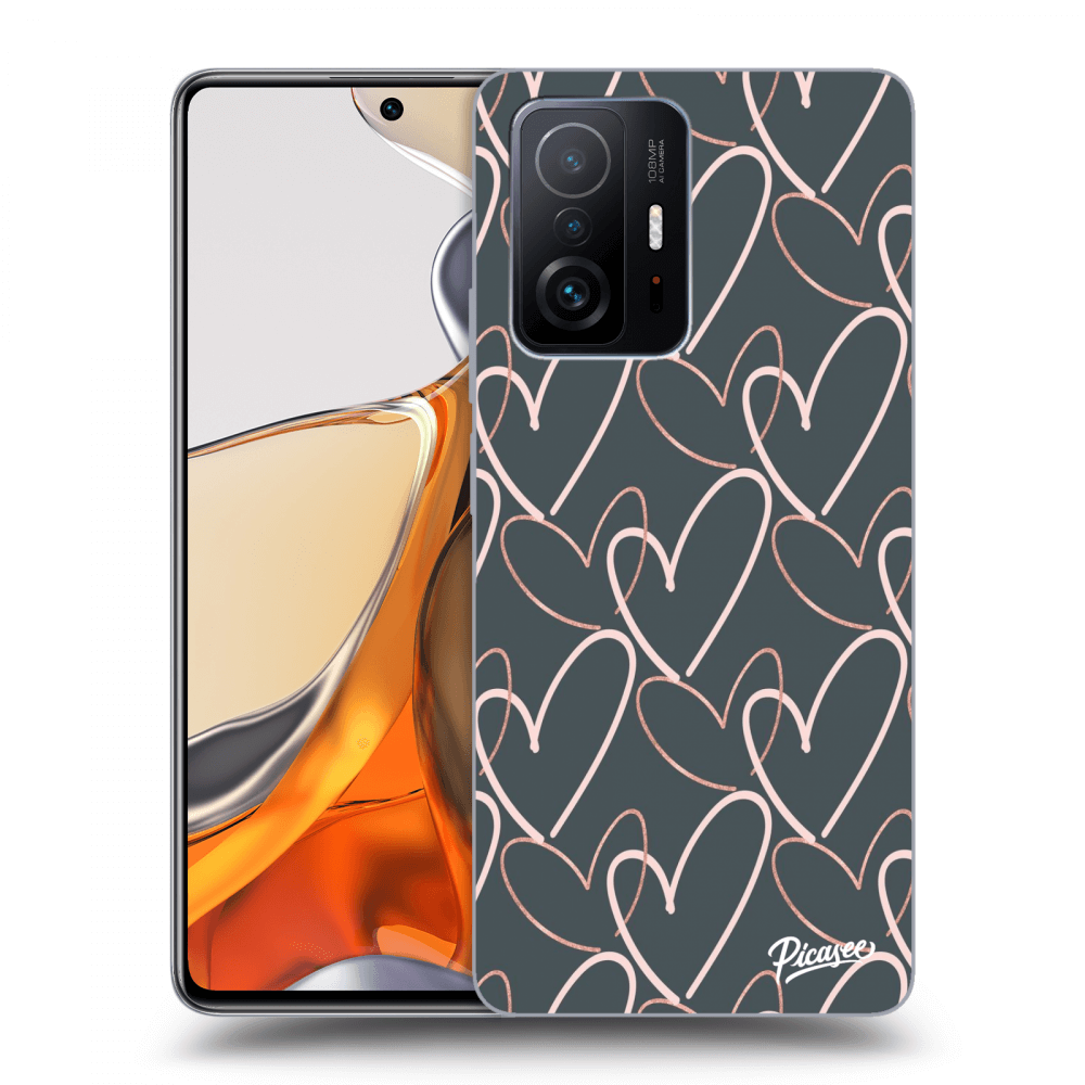 Picasee silikonowe czarne etui na Xiaomi 11T Pro - Lots of love