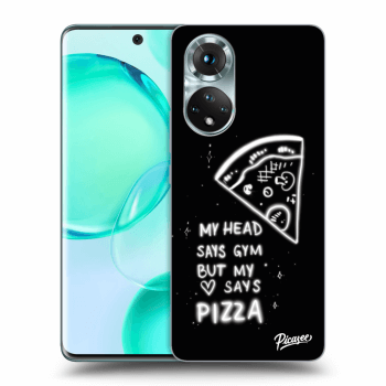 Picasee silikonowe czarne etui na Honor 50 5G - Pizza